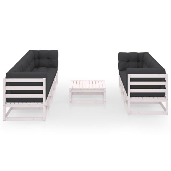 vidaXL 8-delige Loungeset met kussens massief grenenhout