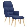 vidaXL Relaxstoel met voetenbank stof blauw