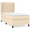 vidaXL Boxspring met matras stof cr&egrave;mekleurig 90x200 cm