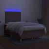 vidaXL Boxspring met matras en LED stof taupe 120x190 cm
