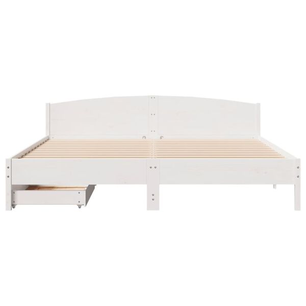 vidaXL Bedframe zonder matras massief grenenhout wit 200x200 cm