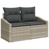 vidaXL Tuin Sofa Set met kussen 5 pcs Lichtgrijs poly rattan