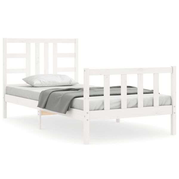 vidaXL Bedframe zonder matras massief grenenhout wit 140x200 cm