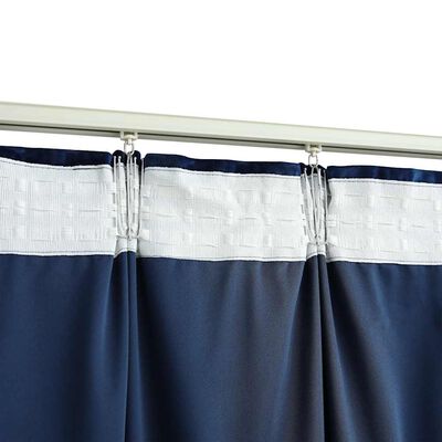 vidaXL Gordijn verduisterend met metalen ringen 290x245 cm blauw