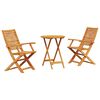 vidaXL Vouw Bistro Set 3 st Bruin Massief Acaciahout