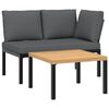vidaXL 2-delige Loungeset met kussens aluminium zwart