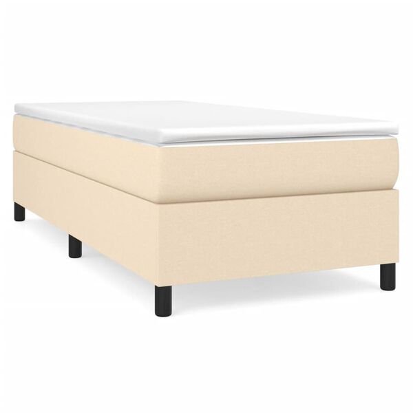 vidaXL Boxspring bed 90x190 cm stof cr&egrave;mekleurig