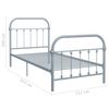 vidaXL Bedframe metaal grijs 100x200 cm