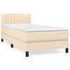 vidaXL Boxspring met matras stof cr&egrave;mekleurig 90x200 cm