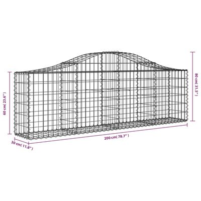 vidaXL Schanskorven 10 st gewelfd 200x30x60/80 cm gegalvaniseerd ijzer