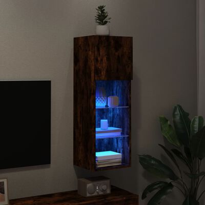 vidaXL Tv-meubel LED-verlichting 30,5x30x90 cm gerookt eikenkleurig