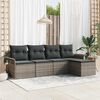 vidaXL Tuin Sofa Set met kussen met opslag 5 pcs Grijs poly rattan