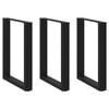 vidaXL Eettafelpoten 3 st U-vormig 70x(72-73) cm staal zwart