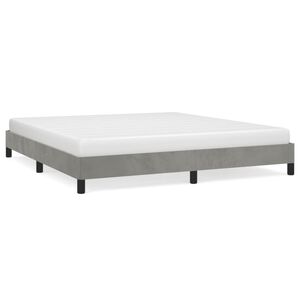vidaXL Bedframe zonder matras 160x200 cm fluweel lichtgrijs