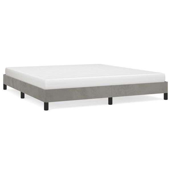 vidaXL Bedframe zonder matras 160x200 cm fluweel lichtgrijs