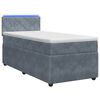 vidaXL Boxspring Bed met Matras en LED Donkergrijs 90 x 190 cm Fluweel