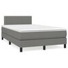 vidaXL Boxspring met matras en LED stof donkergrijs 120x190 cm