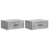 vidaXL Wandbeugel Bedkast 2 st Betongrijs 49 x 34,5 x 20 cm