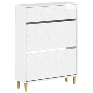 vidaXL Schoenenkast DELFT 78 x 24 x 103 cm Bewerkt hout Hoogglans Wit