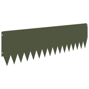 vidaXL Gazonrand 10 st 103 x 30 cm Staal Olijfgroen