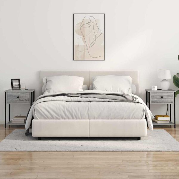 vidaXL Nachtkastje 2 pcs Grijs Sonoma 42 x 41 x 56 cm Bewerkt hout