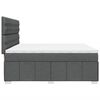 vidaXL Boxspring met matras stof donkergrijs 200x200 cm