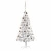 vidaXL Kunstkerstboom met verlichting en kerstballen 150 cm PET zilver