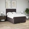 vidaXL Boxspring met matras stof donkerbruin 140x190 cm