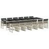 vidaXL 13-delige Tuinset met kussens poly rattan lichtgrijs