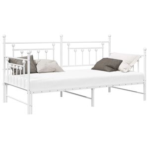 vidaXL Bedframe voor een daybed Wit 107 x 203 cm Staal