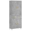 vidaXL Hoge kast 69,5x34x180 cm bewerkt hout betongrijs
