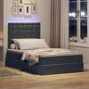 vidaXL Opbergbed met LED met matras Donkergrijs 120 x 190 cm Fluweel
