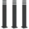 vidaXL Vloerlampen voor buiten 3 st 80 cm aluminium zwart