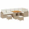 vidaXL Tuinbankenset 9 pcs Beige poly rattan