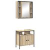vidaXL Badkamermeubelset met plank met opslag 2 pcs Bruin Bewerkt hout