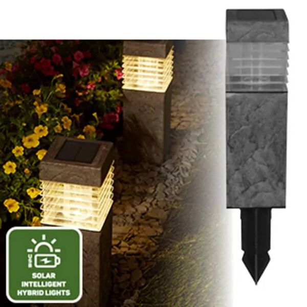 Luxform Tuinlamp Kansas solar LED intelligent hybride antracietkleurig