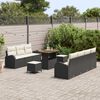 vidaXL Tuin Sofa Set met kussen met opslag 10 pcs Zwart en Cr&egrave;me
