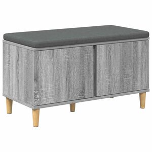 vidaXL Halbank met kussen met opslag Grijze Sonoma 80 x 38 x 46 cm