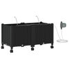vidaXL Tuin Pot met Irrigatie en Wielen 2 st Zwart 80 x 40 x 43,5 cm