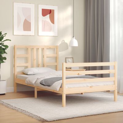 vidaXL Bedframe met hoofdbord massief hout