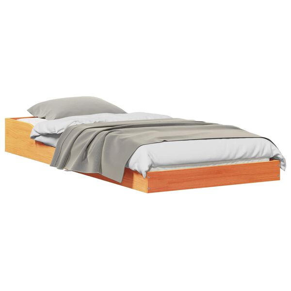 vidaXL Bedframe Wasbruin 90 x 200 cm Massief grenenhout
