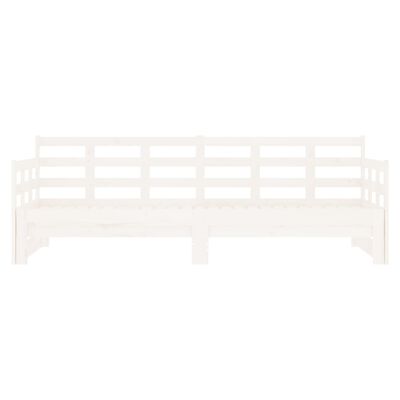 vidaXL Slaapbank uitschuifbaar massief grenenhout wit 2x(90x200) cm