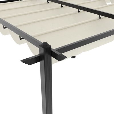 vidaXL Prieel met uittrekbaar dak 3x6 m aluminium crèmekleurig