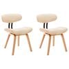 vidaXL Eetkamerstoelen 2 st gebogen hout en kunstleer cr&egrave;mekleurig