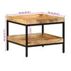 vidaXL Bijzettafel met plank Bruin 55 x 55 x 45 cm Massief Mango Hout