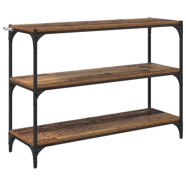 vidaXL Boekenkast Oud hout 100 x 33 x 70,5 cm Gemonteerd hout en ijzer