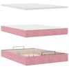vidaXL Ottoman bed met matrassen en LED's 140x190cm fluweel roze
