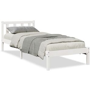 vidaXL Bedframe extra lang zonder matras grenenhout wit 90x220 cm