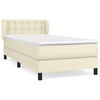 vidaXL Boxspring met matras kunstleer cr&egrave;mekleurig 80x200 cm