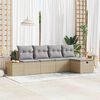 vidaXL Tuin Sofa Set met kussen met opslag 5 pcs Beige poly rattan